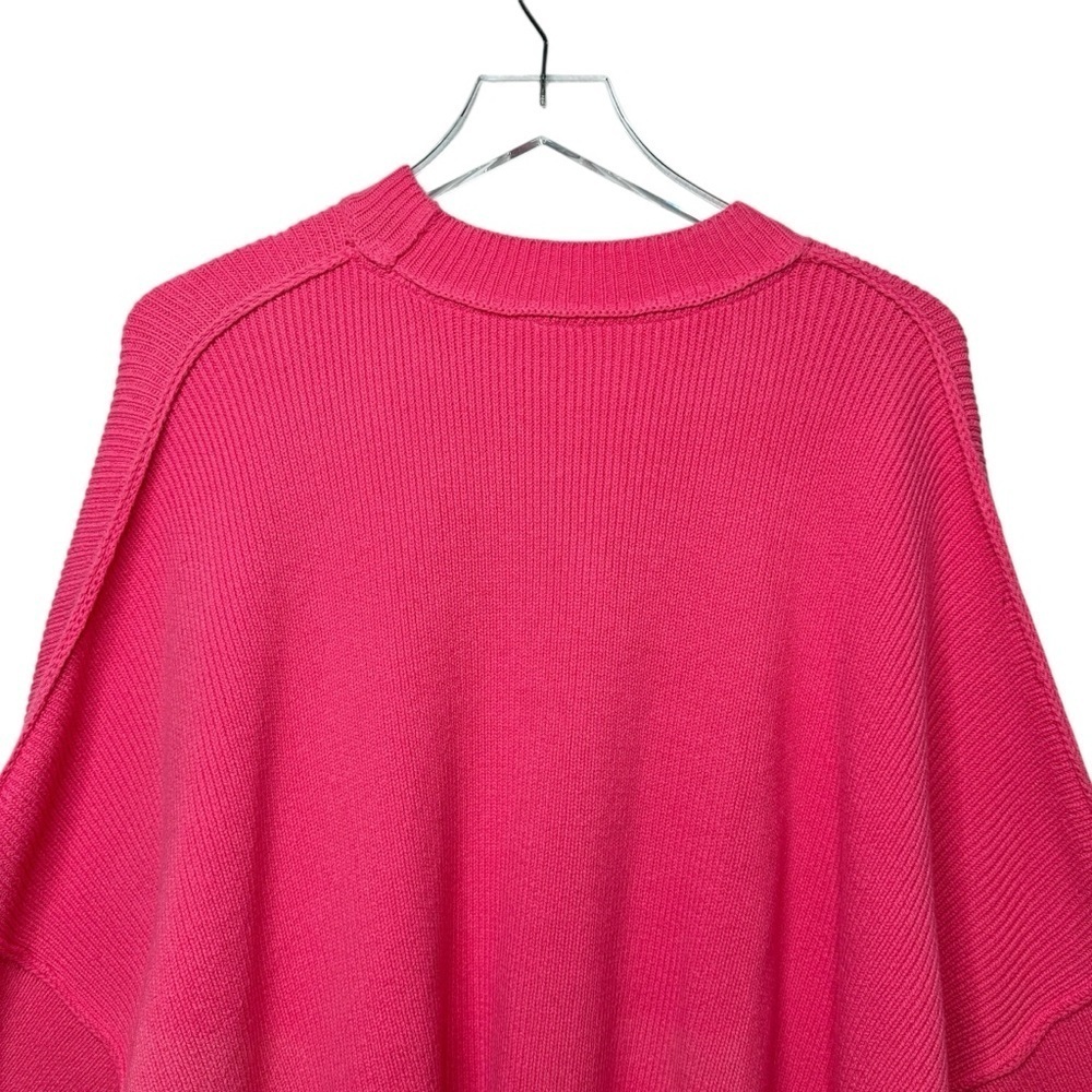 Free People Easy Street Hot Pink Oversized Sweater XS Boho Slouchy Tunic - Picture 11 of 15